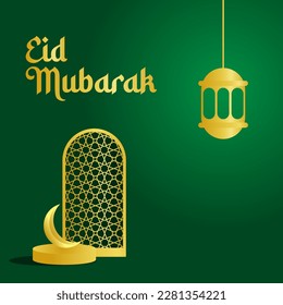 Eid Mubarak English Typography. Eid ul-Fitr, Eid ul-Adha. Religious holiday. Creative idea and Concept Design Eid Mubarak.