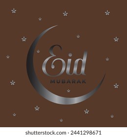 Eid Mubarak English Typography. Eid ul-Fitr, Eid ul-Adha. Religious holiday. Creative idea and Concept Design Eid Mubarak.