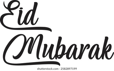 Eid Mubarak English Typography. Eid ul-Fitr, Eid ul-Adha Vector Template.