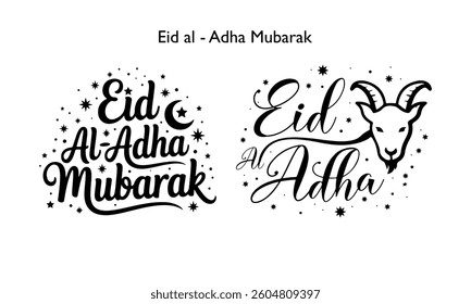 Eid Mubarak English Typography. Eid ul-Fitr, Eid ul-Adha text vector design.  Creative Art Eid Mubarak Lettering and Mubarak calligraphy Background