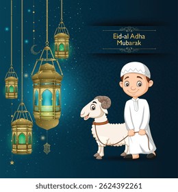Eid Mubarak english Typography. Eid ul-Fitr, Eid ul-Adha text vector design.  Creative Art Eid Mubarak Lettering and Mubarak calligraphy Background