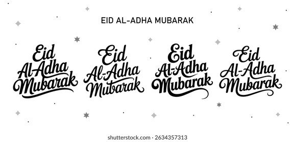 Eid Mubarak English Typography. Eid ul-Fitr, Eid ul-Adha text vector design.Creative Art Eid Mubarak Lettering and Mubarak calligraphy Background