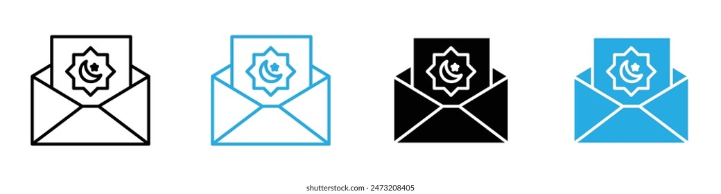 Eid Mubarak Envelope Icon Perfect for Islamic Holiday and Festive Greetings