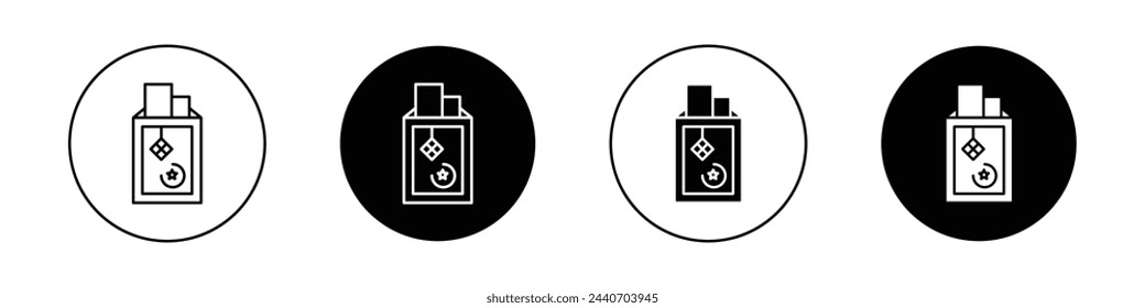 Conjunto de iconos del sobre de Eid mubarak. sobre del evento islámico de ramadán con dinero dentro.
