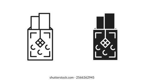 Eid mubarak envelope icons in line stroke and flat versions
