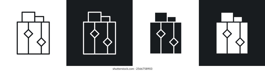 Eid mubarak envelope icons in Thin line black color. flat simple vector symbols illustration.