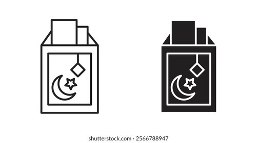 Eid mubarak envelope vector line icon illustration