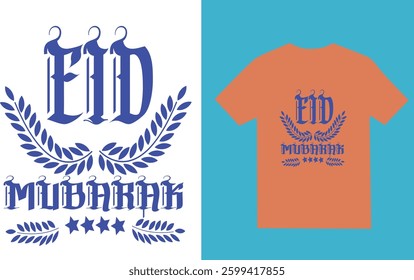Eid Mubarak fashion t shirt design vector image