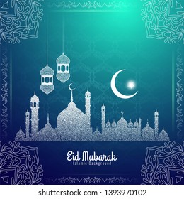 Eid Mubarak festival decorative background vector