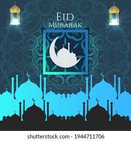 Eid Mubarak festival decorative background vector