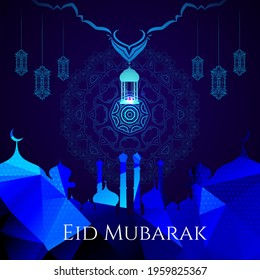 Eid Mubarak festival decorative background vector