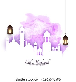 Eid mubarak festival greeting Islamic background vector