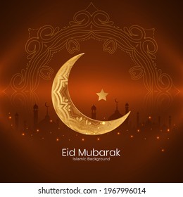 Eid mubarak festival greeting Islamic background vector