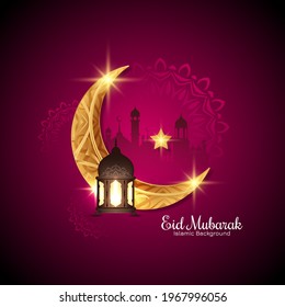 Eid mubarak festival greeting Islamic background vector