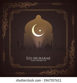 Eid mubarak festival religious islamic background vector