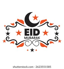 Eid Mubarak Festive Celebration Stars Illustration