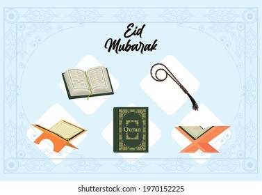 eid mubarak five set icons