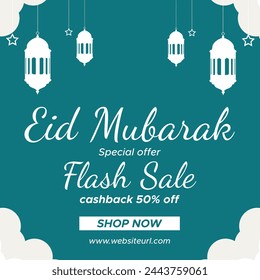 Eid Mubarak flash sale post, eid sale poster, social media post design, Eid Mubarak is an Arabic term that means “Blessed Feast or festival”. 
