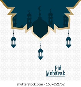 Eid Mubarak flach Design, eid Mubarak Grußkarte