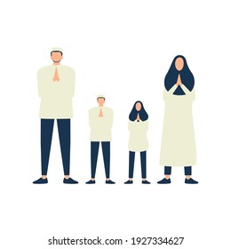 Eid Mubarak flat illustration with characters