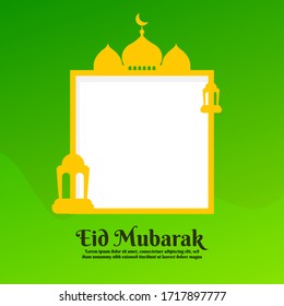 eid mubarak flat illustration for greeting card and website