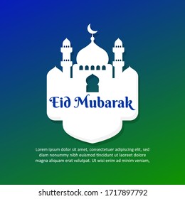 eid mubarak flat illustration for greeting card and website 