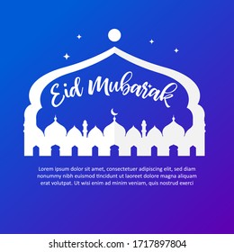 ilustración plana de eid mubarak para tarjeta de felicitación y sitio web