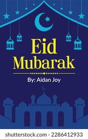 Eid Mubarak Flyer Design Template Poster with Name