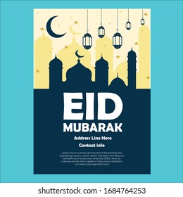 Eid Mubarak Flyer Design Vektorillustration