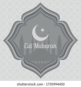 Eid Mubarak Getting Card Vector