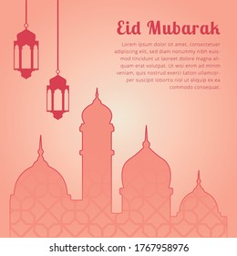 Eid Mubarak Get Card Vektor Design und Vorlage für soziale Medien