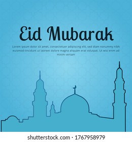 Eid Mubarak Getting Card Vektor Design and Socilal Media Template