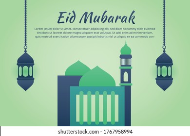 Eid Mubarak Get Card Vektor Design und Vorlage für soziale Medien