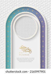 Eid Mubarak Golden Luxury Colorful Social Media Post With Arabic Style Border Pattern