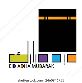 Eid Mubarak Greeting in Arabic Calligraphy for Islamic Holidays - Al Adha - Vector
