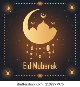 Eid mubarak. Greeting background decorative for vector illustration, poster and banner.