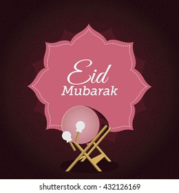 Eid Mubarak, greeting background, eps 10