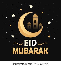 Eid mubarak. Greeting background for premium vector illustration, poster and banner.