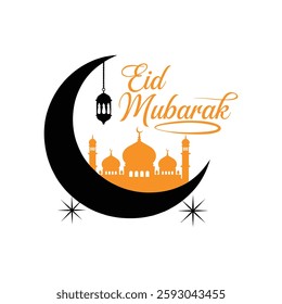 Eid Mubarak Greeting Background Template.