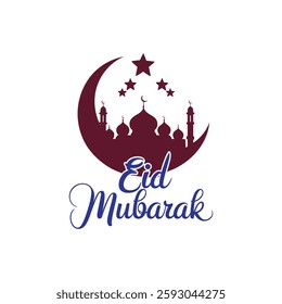 Eid Mubarak Greeting Background Template.