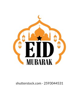 Eid Mubarak Greeting Background Template.