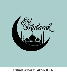 Eid Mubarak Greeting Background Template.