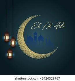 Eid Mubarak Gruß Banner Vorlage. Eid al fitr mubarak Vektor. Ramadan Kareem-Kartenvektor.