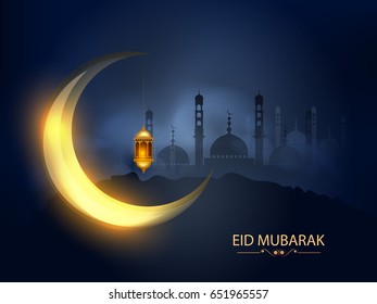 Eid Mubarak Greeting Card Background.