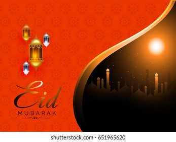 Eid Mubarak Greeting Card Background.