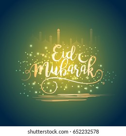 Eid Mubarak Greeting Card Background.