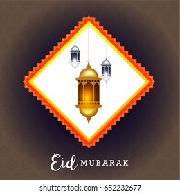 Eid Mubarak Greeting Card Background.
