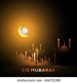 Eid Mubarak Greeting Card Background.
