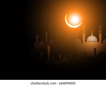 Eid Mubarak Greeting Card Background.