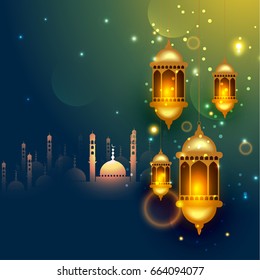 Eid Mubarak Greeting Card Background.